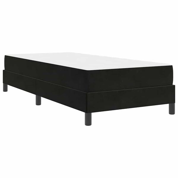 vidaXL Cama Box com colchão Preto 100 x 200 cm tecido