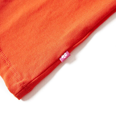 T-shirt de manga comprida para criança laranja-escuro 92