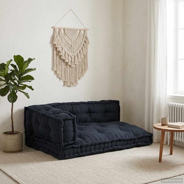 vidaXL Travesseiro para Sof&aacute; Pallet 3 pcs Antracite 120 x 80 x 38 cm