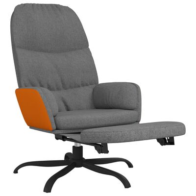 vidaXL Cadeira de descanso c/ apoio de pés tecido cinzento-claro
