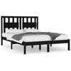 vidaXL Estrutura de cama 200x200 cm pinho maci&ccedil;o preto