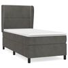 vidaXL Cama com molas/colch&atilde;o 90x200 cm veludo cinza-escuro
