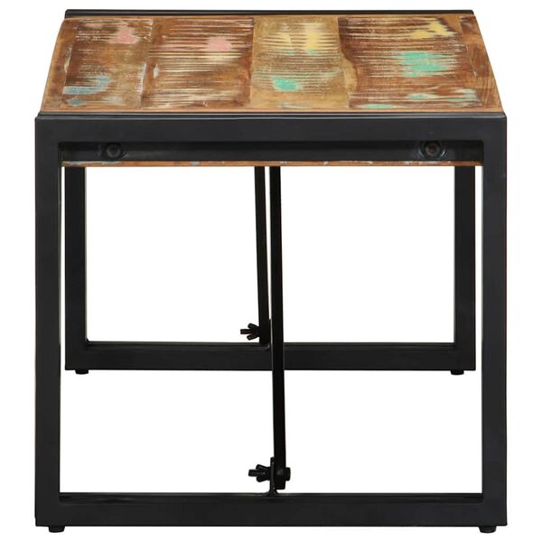 vidaXL Mesa de centro multicor 80x40x35 cm madeira maci&ccedil;a recuperada