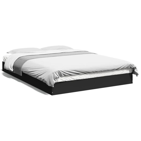 vidaXL Estrutura de cama 140x190 cm derivados de madeira preto