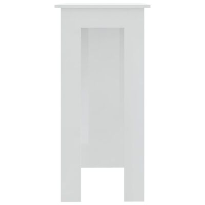 vidaXL Mesa bar c/ prateleiras contrap. 102x50x103,5cm branco brilhante
