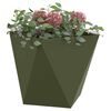 vidaXL Floreira 2 pcs Verde Oliva 50 x 50 x 50 cm A&ccedil;o