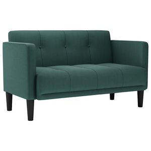 vidaXL Sof&aacute;-luvas 111 cm tecido verde-escuro
