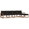 vidaXL Conjunto de Sof&aacute;s para Exterior 5 pcs Natural e Preto
