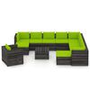 vidaXL 12pcs conj. lounge jardim + almofad&otilde;es madeira impreg. cinzento