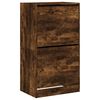 vidaXL Sapateira c/ 2 gavetas articuladas 60x42x108 cm carvalho fumado