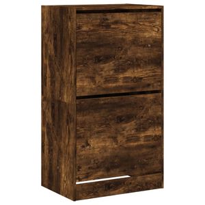 vidaXL Sapateira c/ 2 gavetas articuladas 60x42x108 cm carvalho fumado