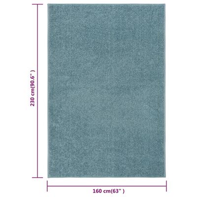 vidaXL Tapete de pelo curto 160x230 cm azul