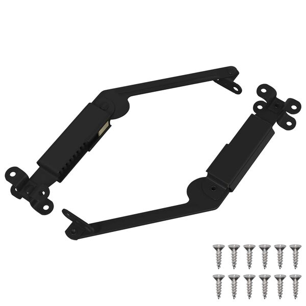 vidaXL Hinge de suporte de tampa 2 pcs Preto 192 x 32 x 50 mm A&ccedil;o