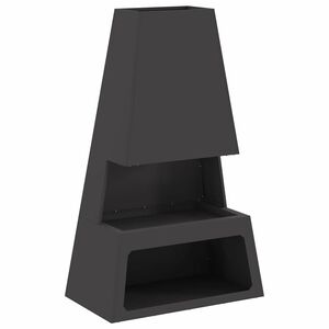 vidaXL Bowl de Fogo Preto A&ccedil;o resistente &agrave;s intemp&eacute;ries