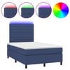 vidaXL Cama box spring c/ colch&atilde;o e LED 120x200 cm tecido azul