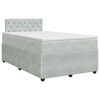 vidaXL Cama box spring com colch&atilde;o Cinzento-claro 120 x 190 cm Veludo
