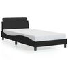 vidaXL Estrutura de cama Dover 100x190cm couro artificial preto