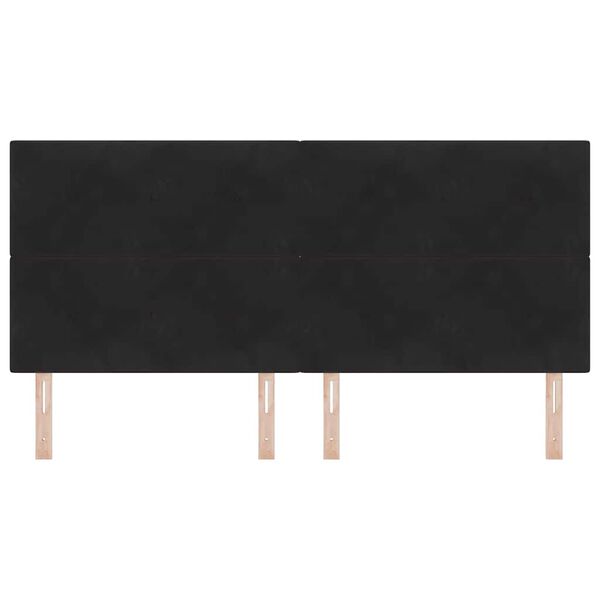 vidaXL Cabeceira com cabeceira Preto 200 cm Couro Sint&eacute;tico