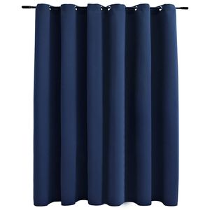 vidaXL Cortina blackout com argolas em metal 290x245 cm azul