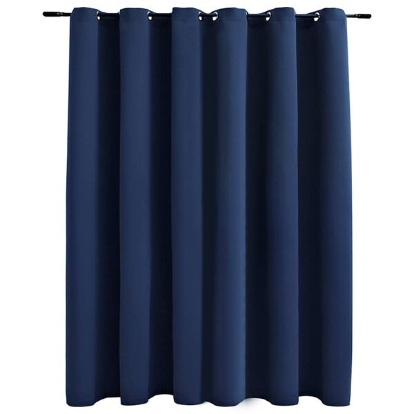 vidaXL Cortina blackout com argolas em metal 290x245 cm azul