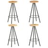 vidaXL Bancos de bar 4 pcs madeira de mangueira &aacute;spera