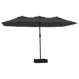 vidaXL Guarda-sol com cabe&ccedil;a dupla 449x265 cm antracite