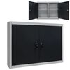 vidaXL Arm&aacute;rio ferramentas parede industrial metal cinzento e preto