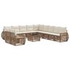 vidaXL Conjunto de Sof&aacute; de Jardim 12 unid. Bege e Branco Creme vime PE