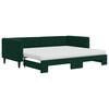 vidaXL Sof&aacute;-cama c/ gavet&atilde;o e colch&otilde;es 90x200cm veludo verde-escuro