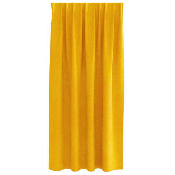 vidaXL Cortinas opacas 2 pcs Amarelo Mostarda 140 x 175 cm Veludo