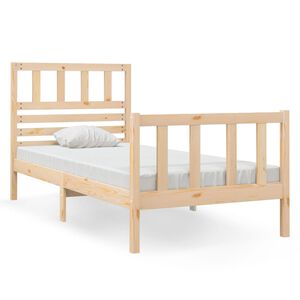 vidaXL Estrutura de cama pequena solteiro 75x190 cm madeira maci&ccedil;a