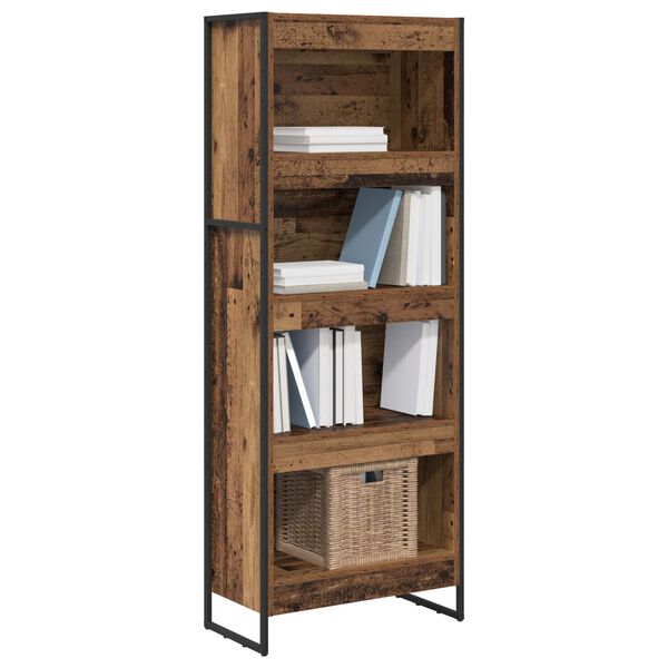 vidaXL Gabinete de Livros Madeira Antiga 80 x 30 x 155 cm