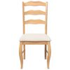 vidaXL Cadeiras de jantar com almofad&otilde;es 2 pcs madeira maci&ccedil;a natural