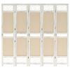 vidaXL Biombo com 5 pain&eacute;is 175x165 cm tecido cor creme
