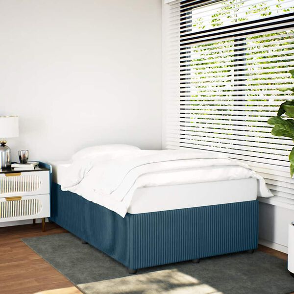 vidaXL Estrutura de cama 120x200 cm veludo azul