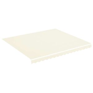 vidaXL Tecido de substitui&ccedil;&atilde;o para toldo creme 380x345 cm poli&eacute;ster