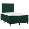 vidaXL Cama box spring c/ colch&atilde;o/LED 120x200 cm veludo verde-escuro