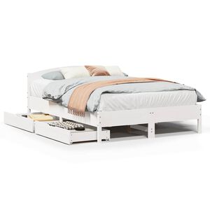 vidaXL Cama sem colch&atilde;o 120x190 cm madeira de pinho maci&ccedil;a branco