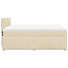 vidaXL Cama com molas/colch&atilde;o 140x190 cm tecido cor creme