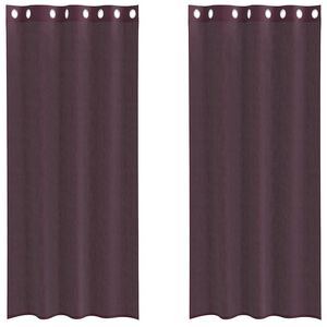 vidaXL Cortinas de voile com ilh&oacute;s 2 pcs roxo 140x225 cm