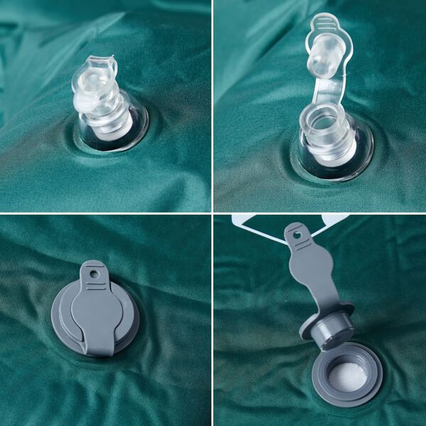 vidaXL Colch&atilde;o de campismo autoinsufl&aacute;vel c/ almofada 1 pessoa verde