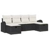 vidaXL Conjunto de Sof&aacute;s 6 unid. Preto e Creme vime PE