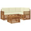 vidaXL Conjunto de Sof&aacute;s para Exterior 5 unid. Natural e Creme
