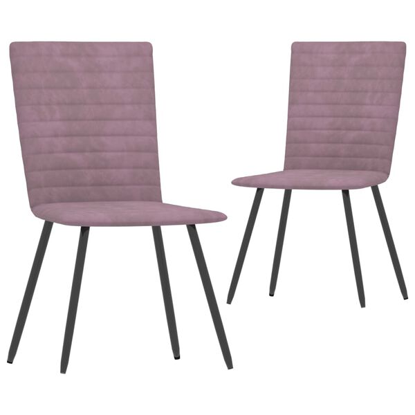 vidaXL Cadeiras de jantar 2 pcs veludo rosa