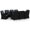 vidaXL 9 pcs conjunto de jantar para jardim preto