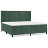 vidaXL Cama com molas/colch&atilde;o 200x200 cm veludo verde-escuro