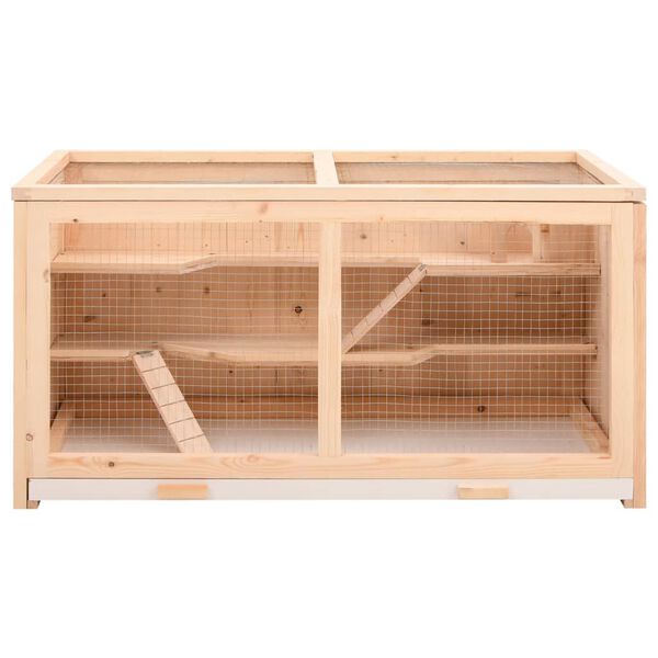 vidaXL Gaiola para hamster 104x52x54 cm Madeira maci&ccedil;a de abeto