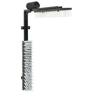 vidaXL Escovas para Gado Ajust&aacute;vel Preto e Branco 84 x 10 x 91 cm PVC