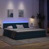 vidaXL Cama com arruma&ccedil;&atilde;o e LED Azul Escuro 200 x 200 cm Veludo