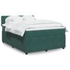 vidaXL Cama com molas/colch&atilde;o 140x190 cm veludo verde-escuro